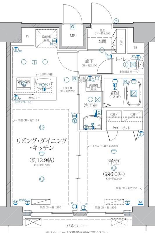 ディアレイシャス矢場町(1LDK/15階)の間取り写真