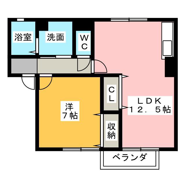 アーバンエクセル(1LDK/1階)の間取り写真