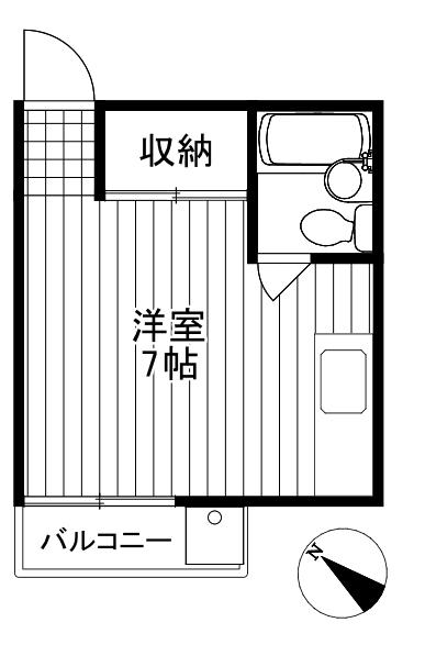 ヴィラ幡ヶ谷(ワンルーム/2階)の間取り写真