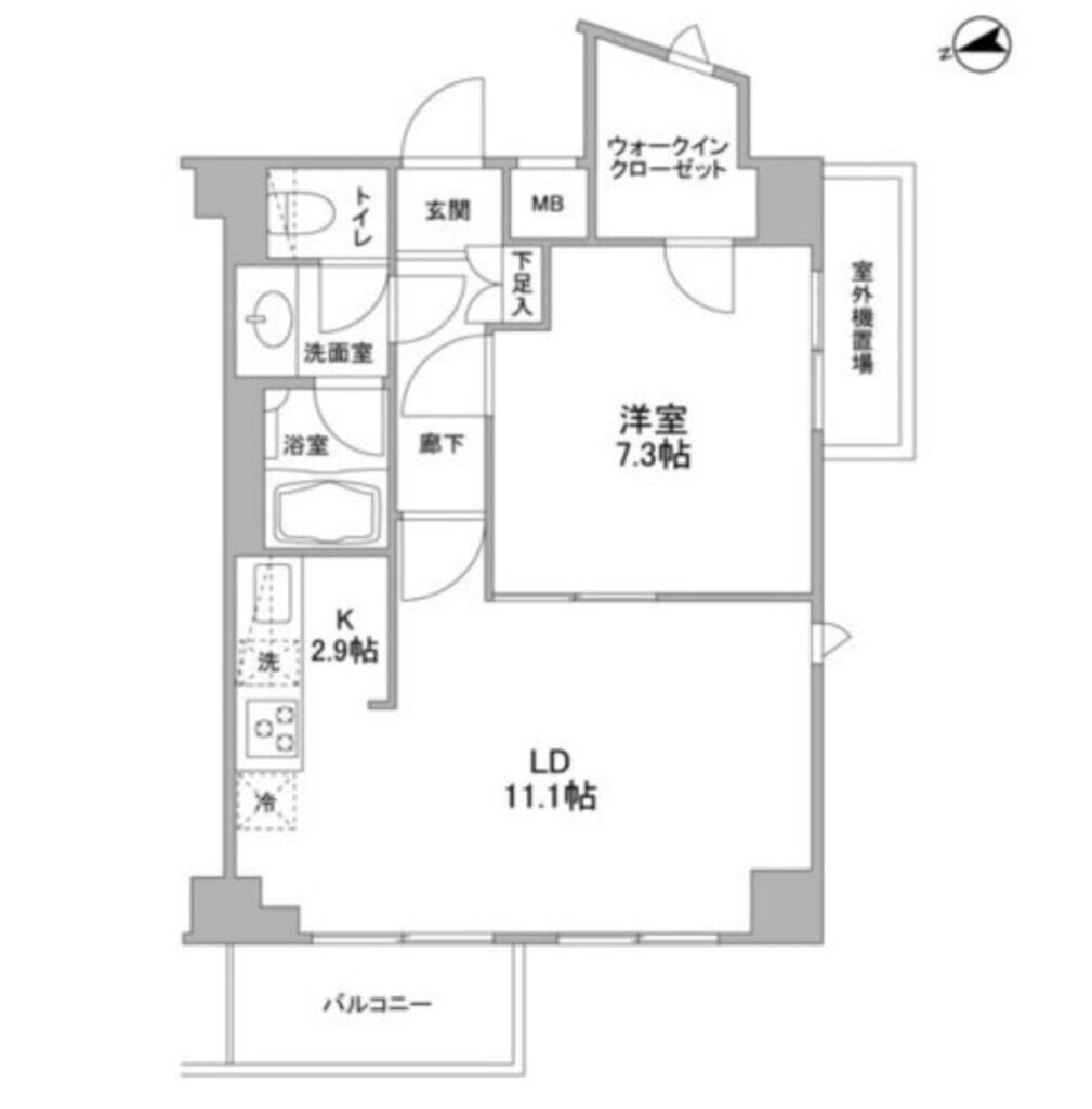 コンフォリア東中野DEUX(1LDK/8階)の間取り写真