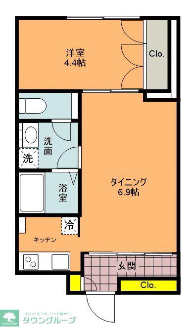 FABRIC東中野RESIDENCE(1LDK/3階)の間取り写真