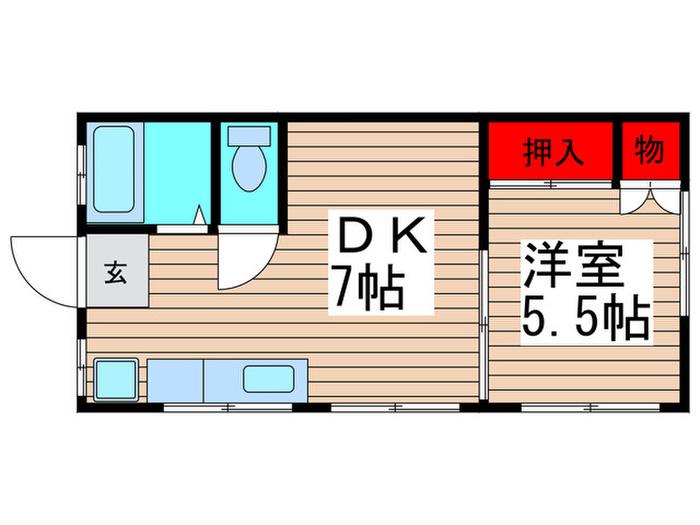 グリーンマンション(1DK/3階)の間取り写真