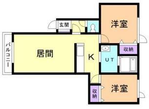 POPIAR5・3(2LDK/1階)の間取り写真