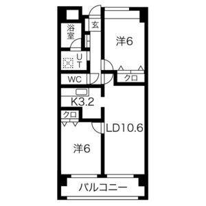 プランドールYAHEI(2LDK/3階)の間取り写真