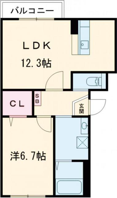 フィフティワンVOL.III(1LDK/1階)の間取り写真