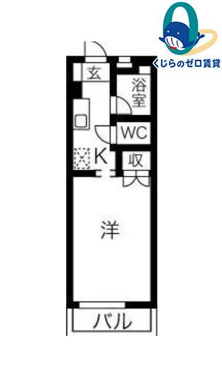アヴェニュー高畑(1K/1階)の間取り写真