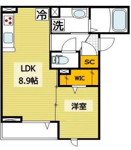 セジュール曙町(1LDK/1階)の間取り写真