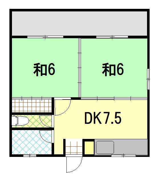 伊波アパート(2DK/3階)の間取り写真