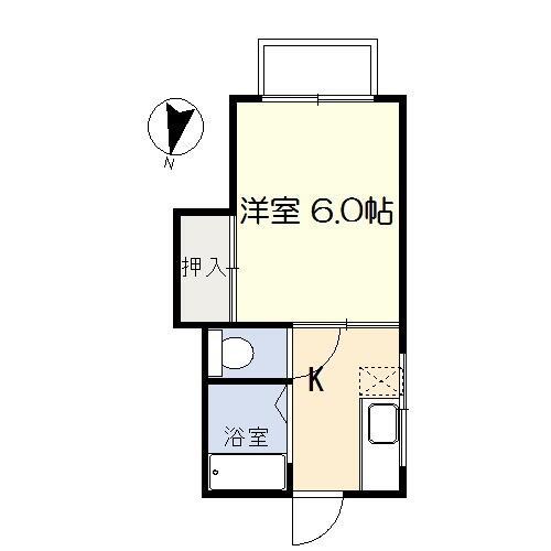 亀岡ハイツ(1K/2階)の間取り写真