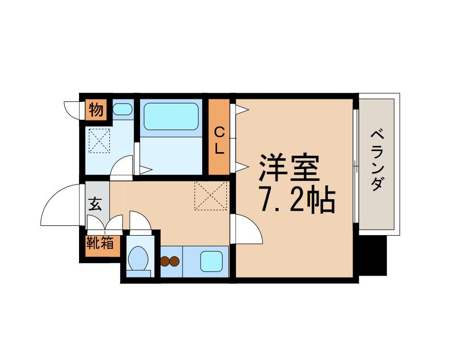 クレシェール大須(1K/4階)の間取り写真