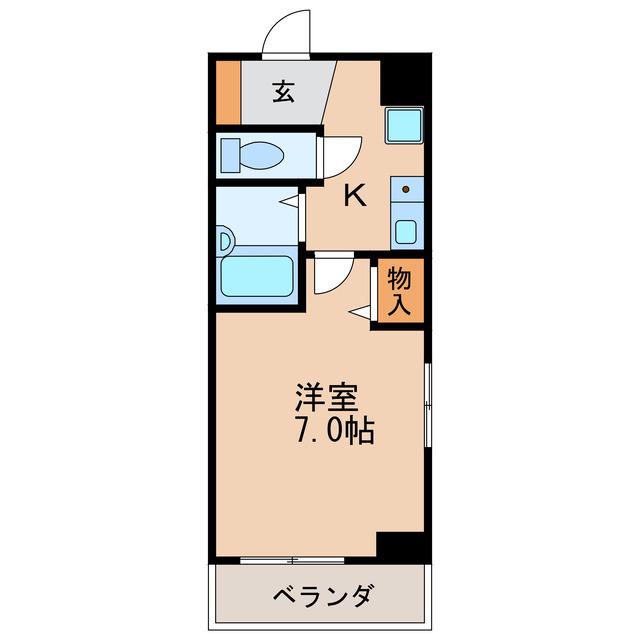 イヅミマンション(1K/2階)の間取り写真