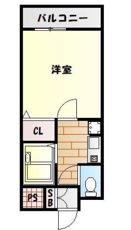 ユウパレス和泉府中I(1K/4階)の間取り写真