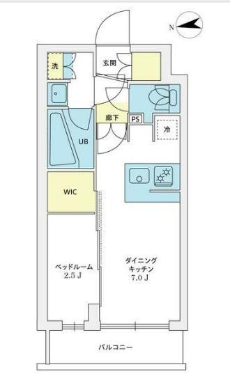 アジールコート豪徳寺(1DK/1階)の間取り写真