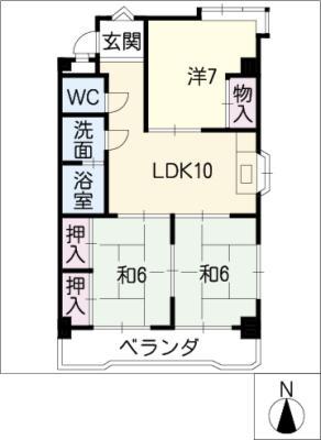 MAISON徳II(3DK/2階)の間取り写真