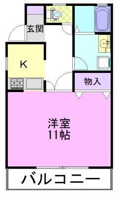 パールハイツFM A棟(1K/1階)の間取り写真