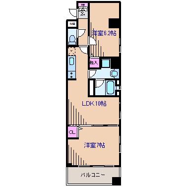 LA.PRYLE新横浜(2LDK/7階)の間取り写真