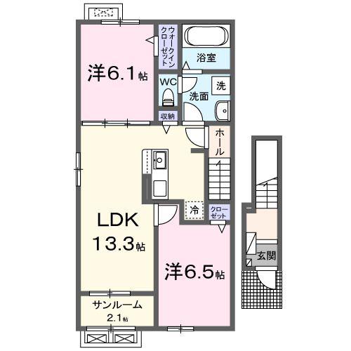CONSTELLATION(2LDK/2階)の間取り写真