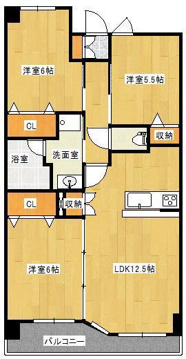 泉ロイヤルタワーST(3LDK/9階)の間取り写真