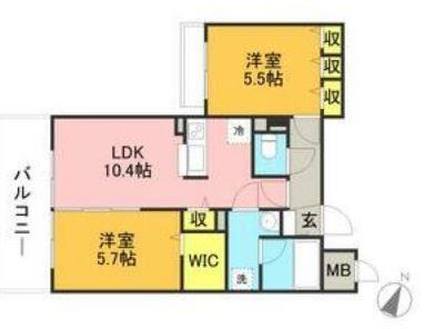 キルンズ博多駅南(2LDK/11階)の間取り写真