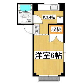 アメニティミネムラ(1K/1階)の間取り写真