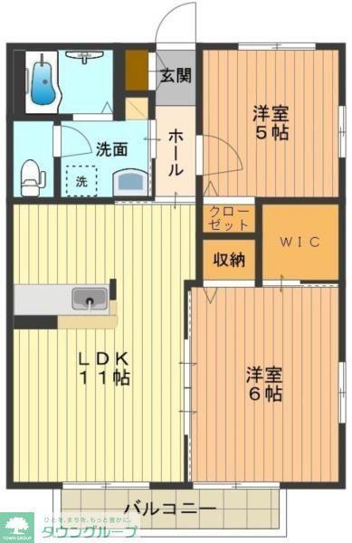 グレイス(2LDK/1階)の間取り写真
