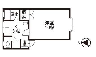 マーセルグランデ(1K/2階)の間取り写真