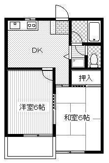平佐町4530-1(2DK/1階)の間取り写真