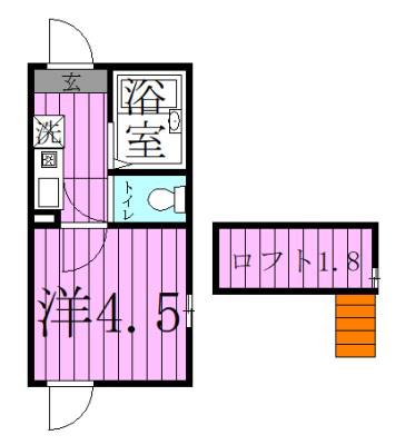 シャンテ谷在家(1K/3階)の間取り写真