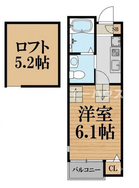 レグジー東船橋(1K/2階)の間取り写真