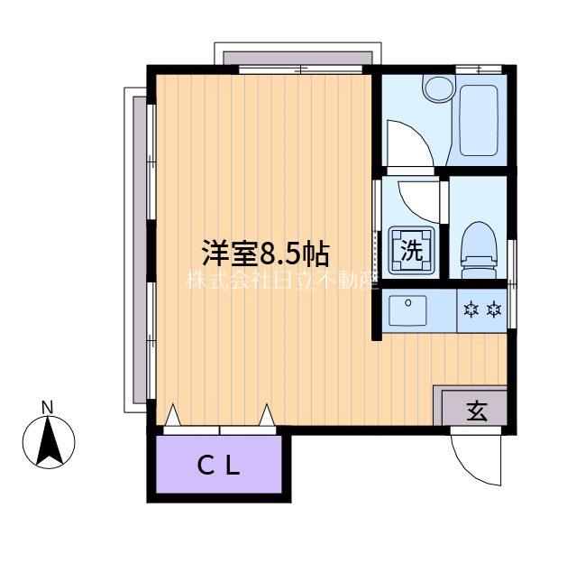 堀内荘(ワンルーム/2階)の間取り写真
