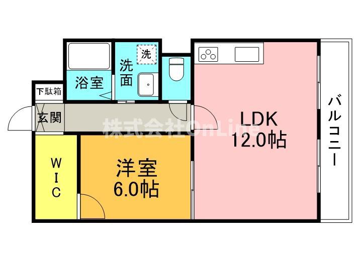 レインボーコートパートII(1LDK/3階)の間取り写真