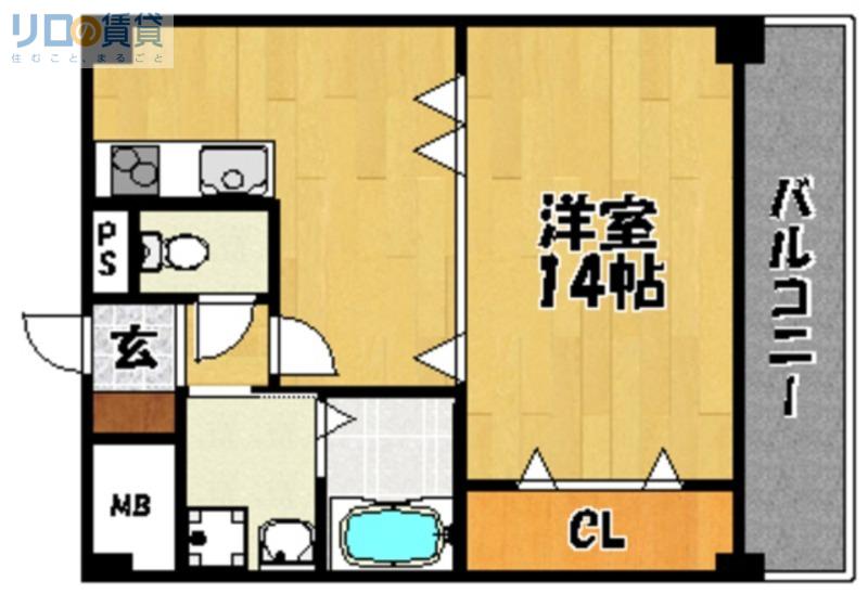 パルク・サザンクロス(1DK/5階)の間取り写真