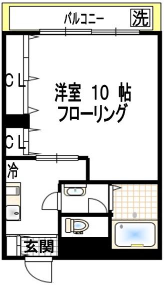 赤坂三分坂マンション(1K/2階)の間取り写真