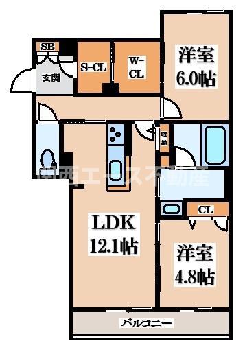 SHA MAISON ゆたか(2LDK/1階)の間取り写真