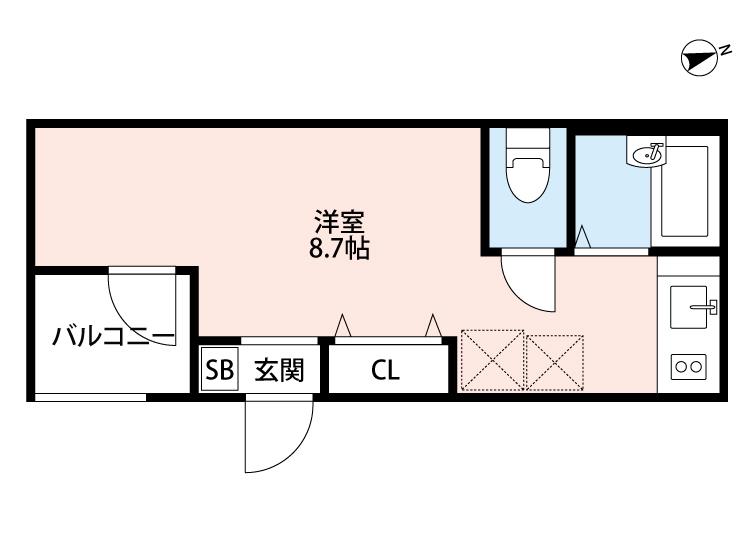 シュテルン新小岩(ワンルーム/3階)の間取り写真
