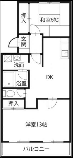 サラグレース川内(2DK/1階)の間取り写真