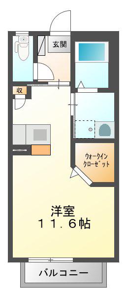 フォレストパレス(ワンルーム/1階)の間取り写真