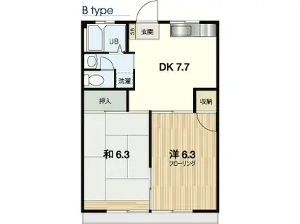 遠藤コーポ(2DK/2階)の間取り写真