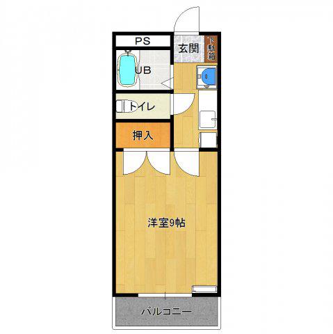 ドムス都城 I(1K/2階)の間取り写真