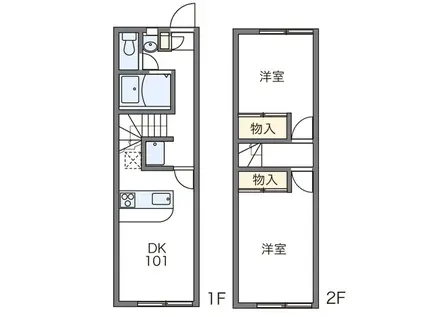 ヴィヴァーチェ青山(2DK/1階)の間取り写真