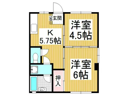 メルハイム(2K/2階)の間取り写真