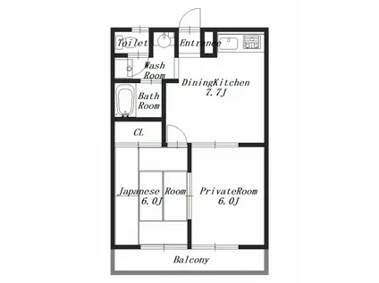 グローリーマンション(2DK/3階)の間取り写真