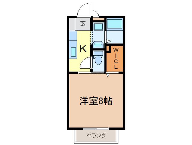 エルレーブ・2(1K/2階)の間取り写真