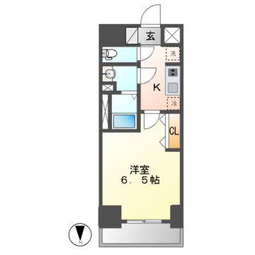 プレサンス広小路通葵(1K/7階)の間取り写真