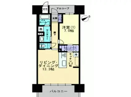 アルファステイツ大学病院通(1LDK/4階)の間取り写真