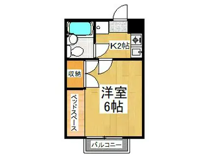 ソレイユカーザ(1K/3階)の間取り写真