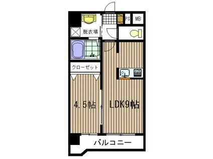 あすか八番館(1LDK/5階)の間取り写真