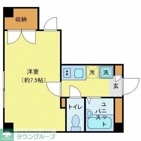 アンプルールフェールTAKEDA(1K/2階)の間取り写真
