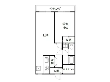 コーポラスTSUBO(1LDK/2階)の間取り写真