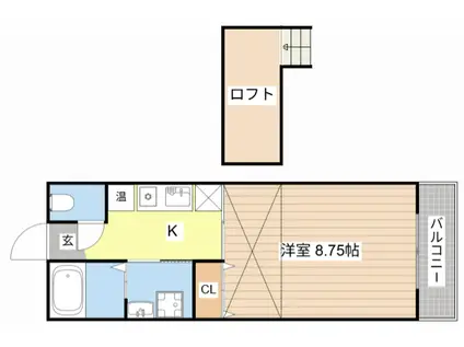 コーポ華樹(1K/2階)の間取り写真
